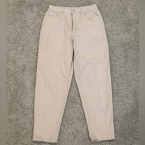 H&M Mom Loose Fit Twill Pants beige size 10